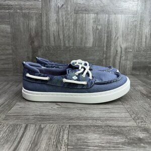 Sperry Sea Ketch Kids size 2 Blue Canvas Shoes
